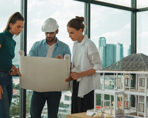 engineer-team-talk-about-design-while-manager-hold-project-plan-tracery_31965-437240 engineer-team-talk-about-design-while-manager-hold-project-plan-tracery_31965-437240